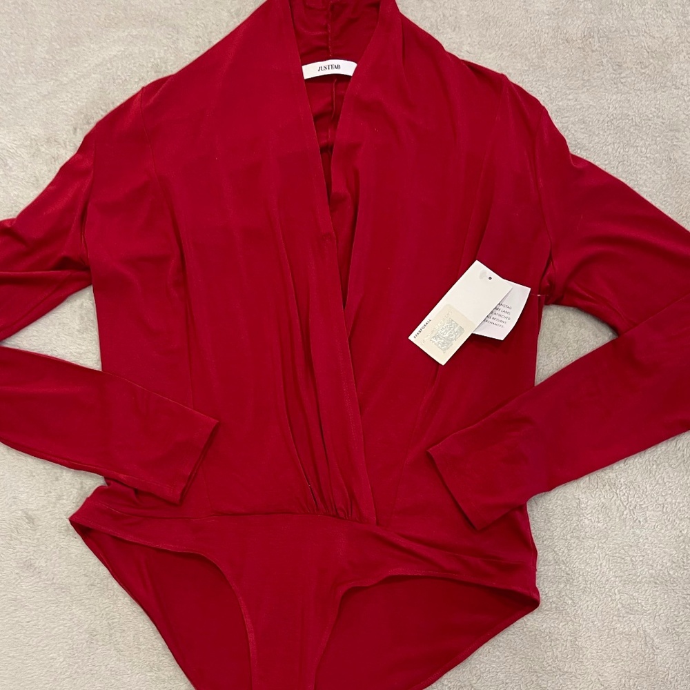 Red Long Sleeve Bodysuit Size XL